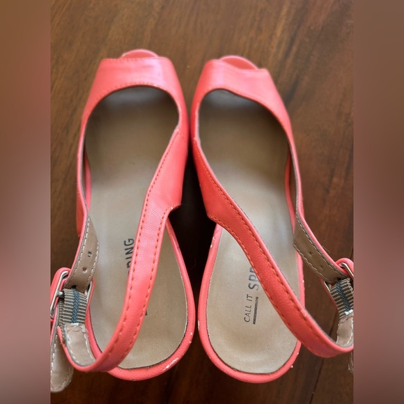 Pink Peep-Toe Slingback Heels size 7 - Picture 3 of 7